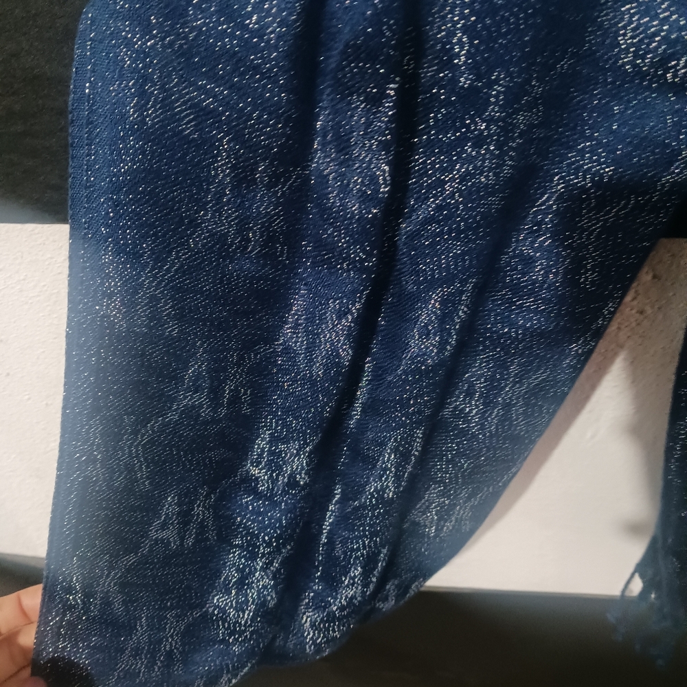 NEW Women Blue Printed Long Scarf - Picture 7 of 7